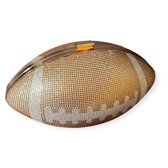 Football Clutch Purse with Rhinestone Bling Ball - Picture 7 of 7